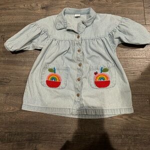 Next long sleeve denim striped dress // size 12-18M